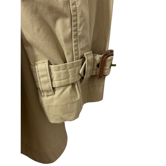 Polo Ralph Lauren Girls Trench Coat Khaki 8 Hood Epaulets Classic Belted Cotton - Picture 16 of 16